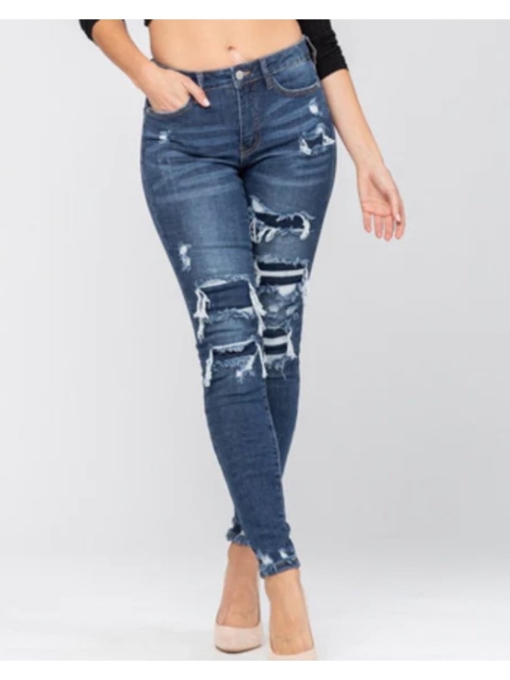 Judy Blue Skinny‎ Fit Women’s Jeans 5 27 Dark Wash Distressed